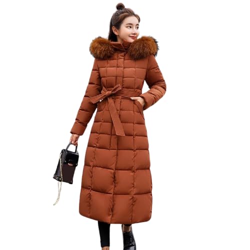 bnf Faux Fur Hooded Long Down Puffer Womens Coat Zipper Quilted Jacket Brown XL | Clothing Shoes & Accessories | Womens Clothing | Coats & Jackets