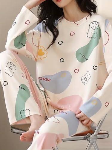 LOUIS LUXE Womens Night Dress || Full Pyjama Set || Nightsuit || Women Nightwear ||Round Neck Full Sleeve Nightsuit || Loungewear || Everyday Nightdress - Image 6