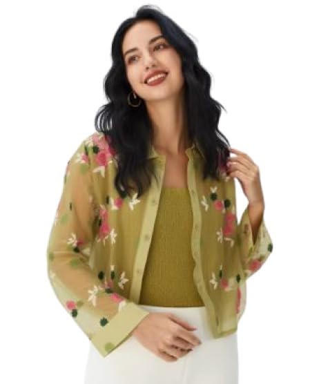 Women Stylish Sheer Shirt Top