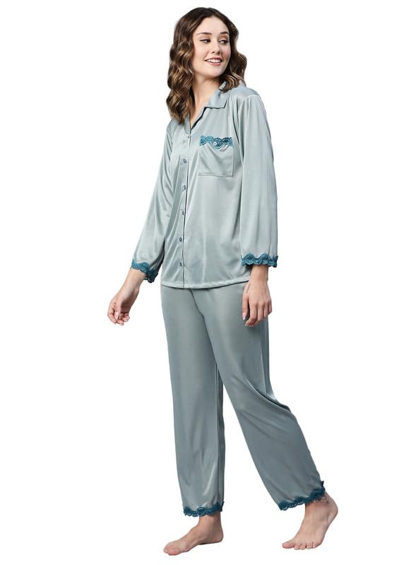 AV2 Women's Satin Solid Pajama Set - Image 7