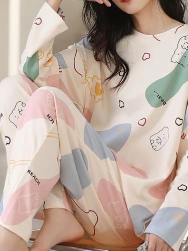 LOUIS LUXE Womens Night Dress || Full Pyjama Set || Nightsuit || Women Nightwear ||Round Neck Full Sleeve Nightsuit || Loungewear || Everyday Nightdress - Image 7