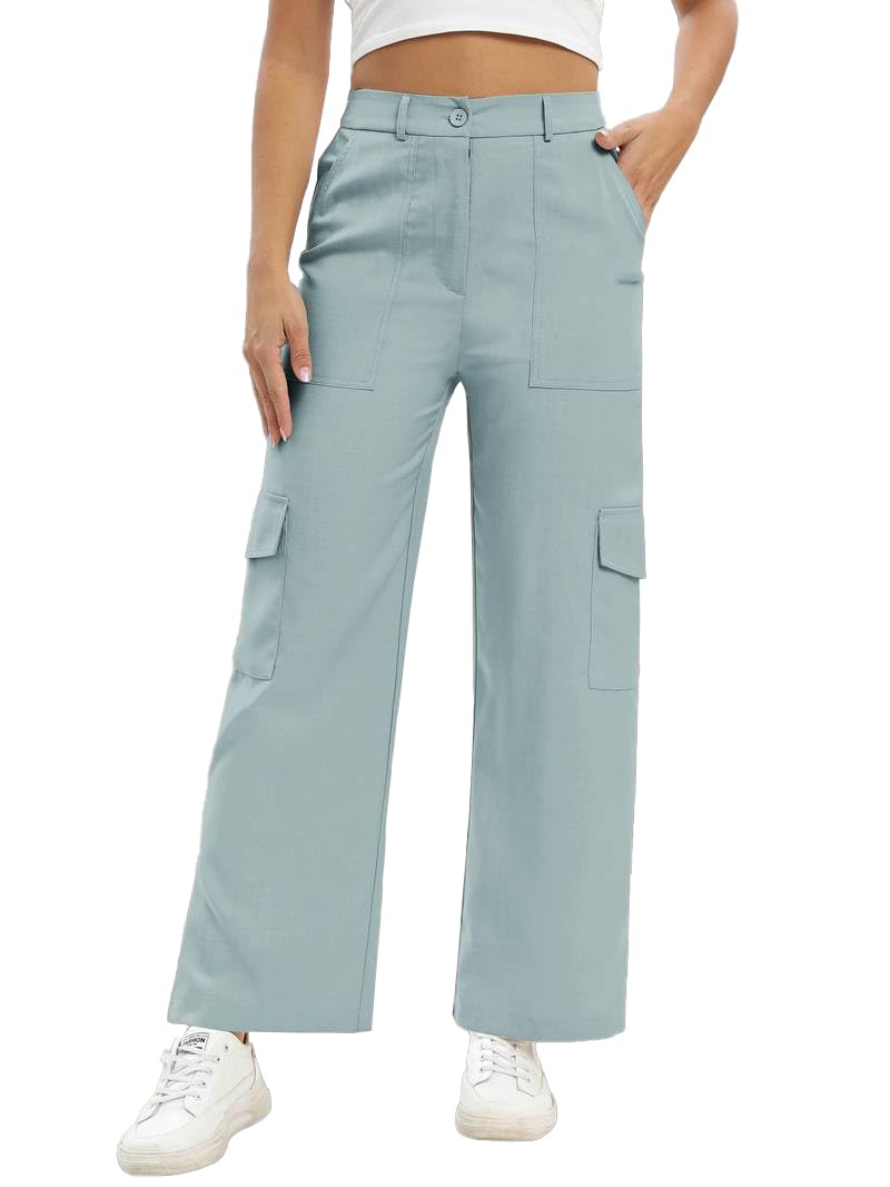 TOPLOT Cotton Multi-Pocket Cargo Pant for Women