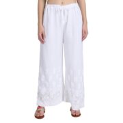 Prinkle Women's Regular Fit Ankle Length Dress New Chikan Plazo White Free Size ||1