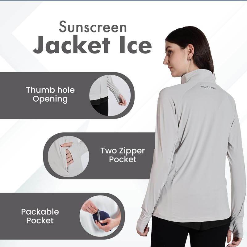 BLUE TYGA Womens Sunscreen Jacket ICE | UPF 50+ sun protection | Cool Rush Technology for instant cooling | Sweat-wicking, anti-microbial fabric | Blocks UVA/UVB rays | Lightweight, all-day freshness. - Image 3