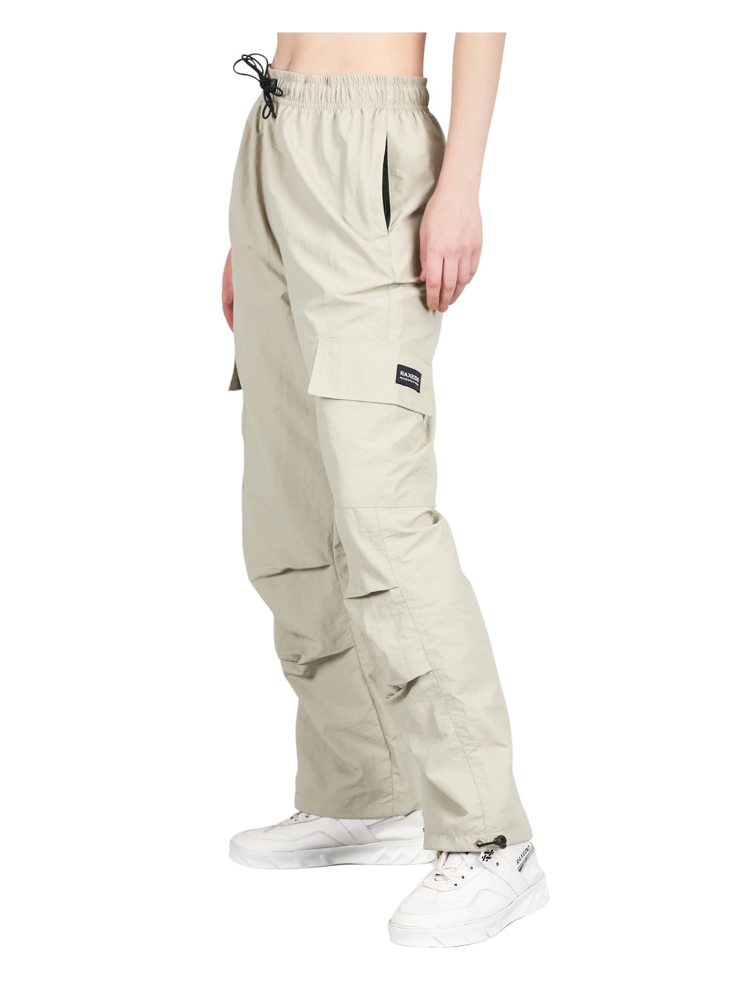 RAXEDO Parachute Pants for Women, Water-Resistant Baggy Cargo Pant for Women, Active Wear, Korean Pant for Woman, Cargo Pants for Woman