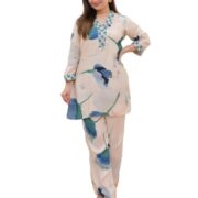GRECIILOOKS Rayon Floral Regular Fit Stylish Kurta Ethnic for 3/4 Sleeve Women Co-ord Set