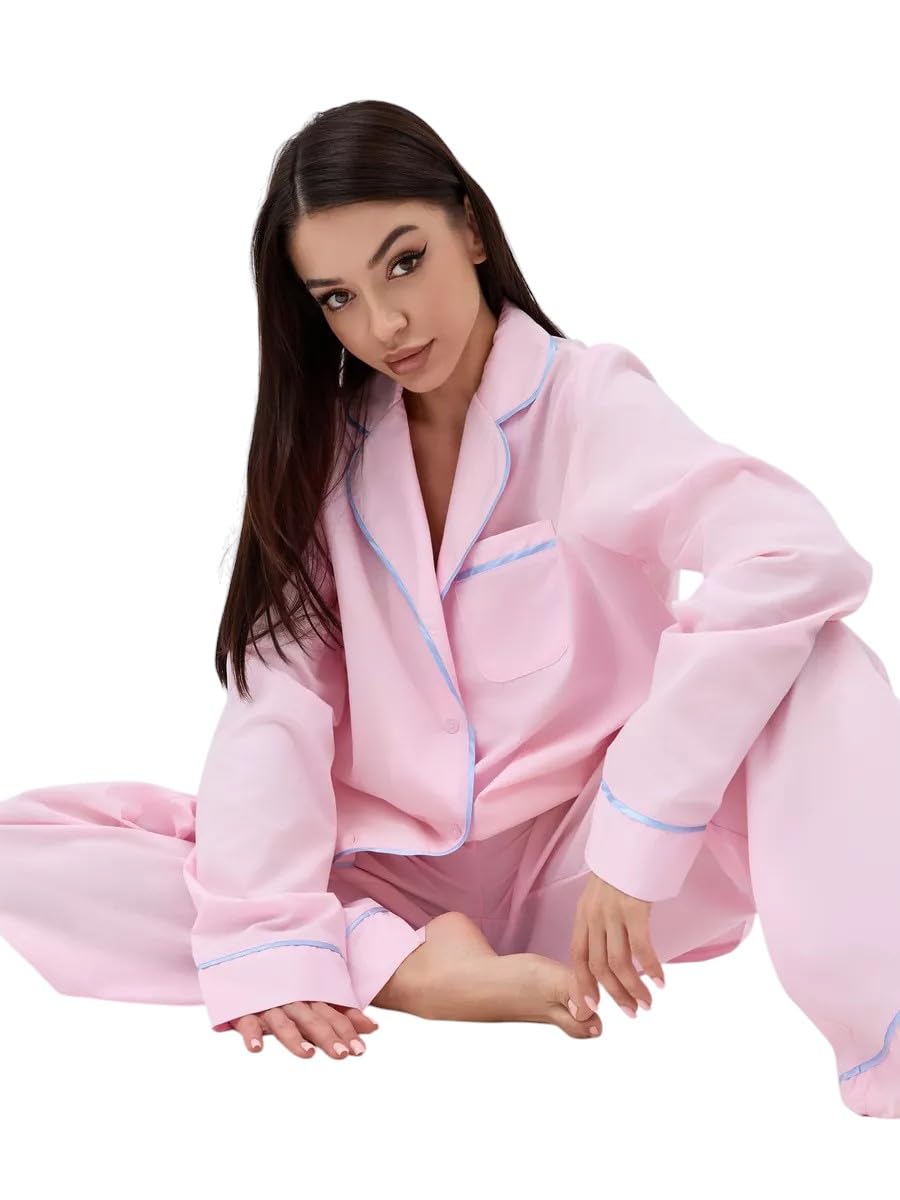 100% Cotton Lounge Set for Women | Coord Set | Nightdress | Relaxed Fit | Sizes XS to 3XL | Bella Babe Luxury Nightsuits - Image 4