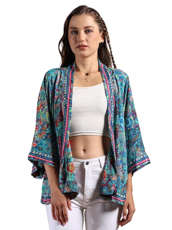 KE KANHA EXPORTS Shrugs for Women Stylish | Cover up on Jeans Tops for Women | Western Beach Outfits | Summer Clothes | Kimono Length Option Short | Medium | Long