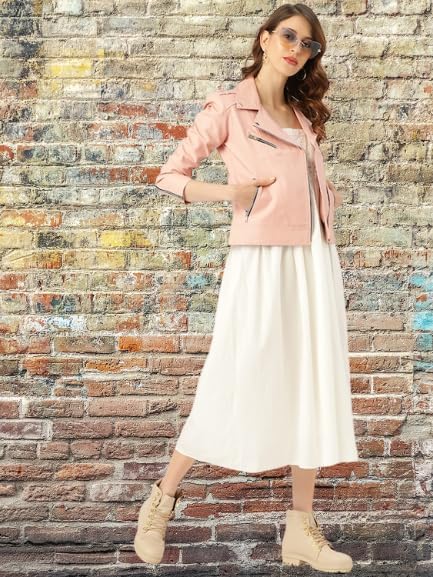 Akhtar Fashion Women Trending Casual Solid Biker Leather Jacket - Image 3