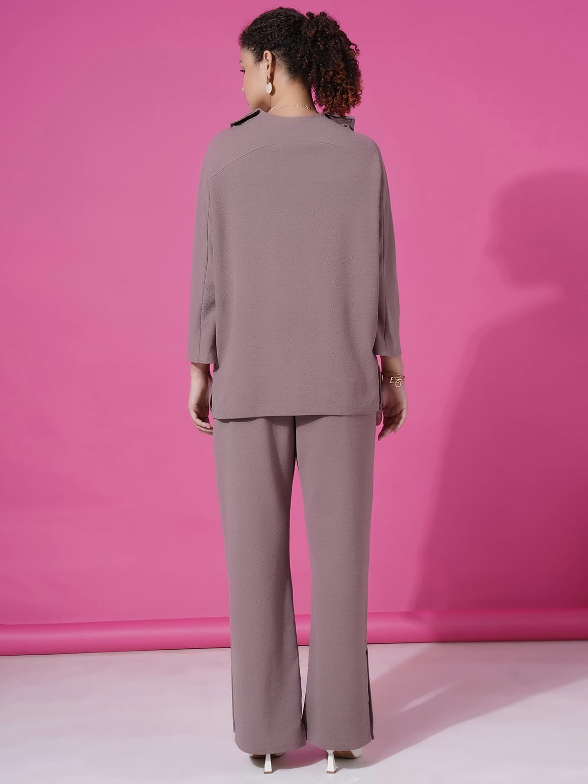 Selvia Women's Co-ords Set|Lycra Oversized Top & Trouser Set|Casual Co-ords Set for Women|Two Piece Co-ord Set|Office Wear Co-ords Set - Image 7