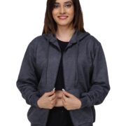 FALTU.CO Women’s Full Sleeve Cotton Zipper Hoodie with Pockets | Regular Fit Hooded Sweatshirt Pullover for Winter, Casual, Outdoor, Travel & Everyday Wear | Charcoal Grey | L