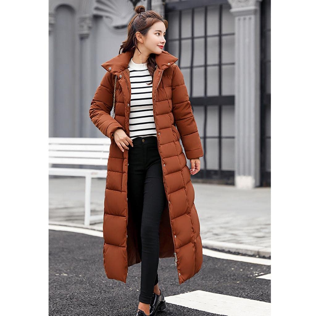bnf Faux Fur Hooded Long Down Puffer Womens Coat Zipper Quilted Jacket Brown XL | Clothing Shoes & Accessories | Womens Clothing | Coats & Jackets - Image 7