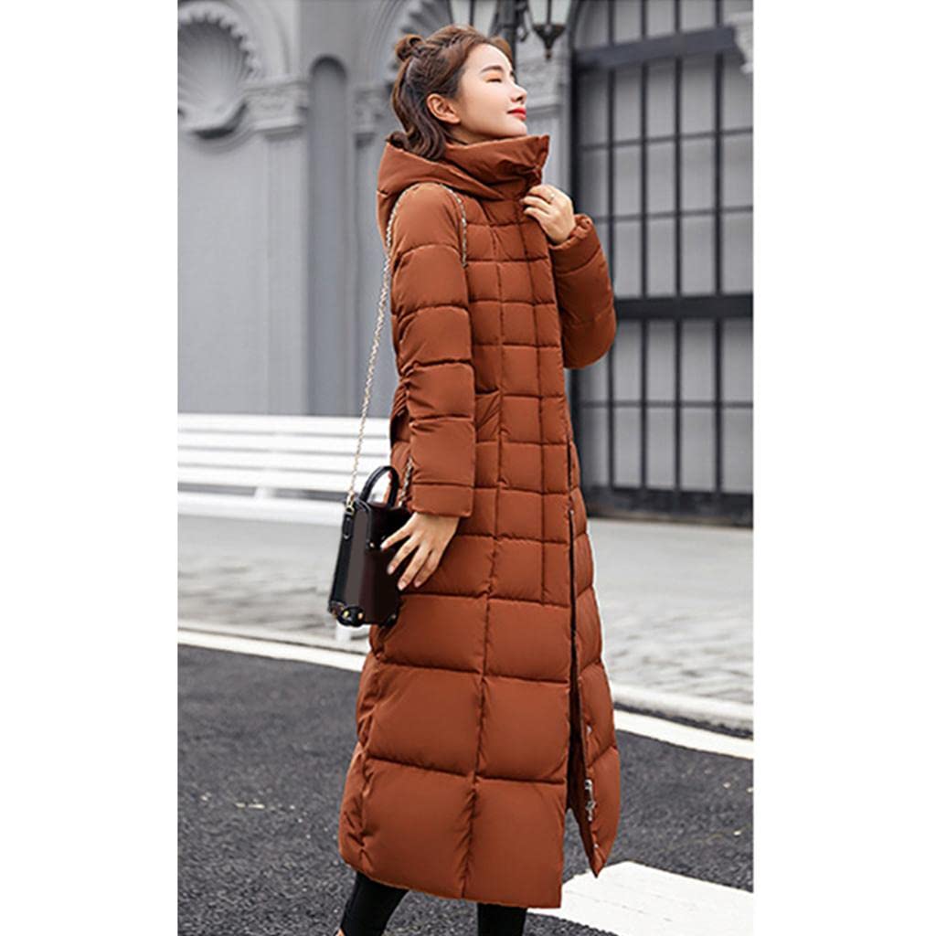 bnf Faux Fur Hooded Long Down Puffer Womens Coat Zipper Quilted Jacket Brown XL | Clothing Shoes & Accessories | Womens Clothing | Coats & Jackets - Image 8