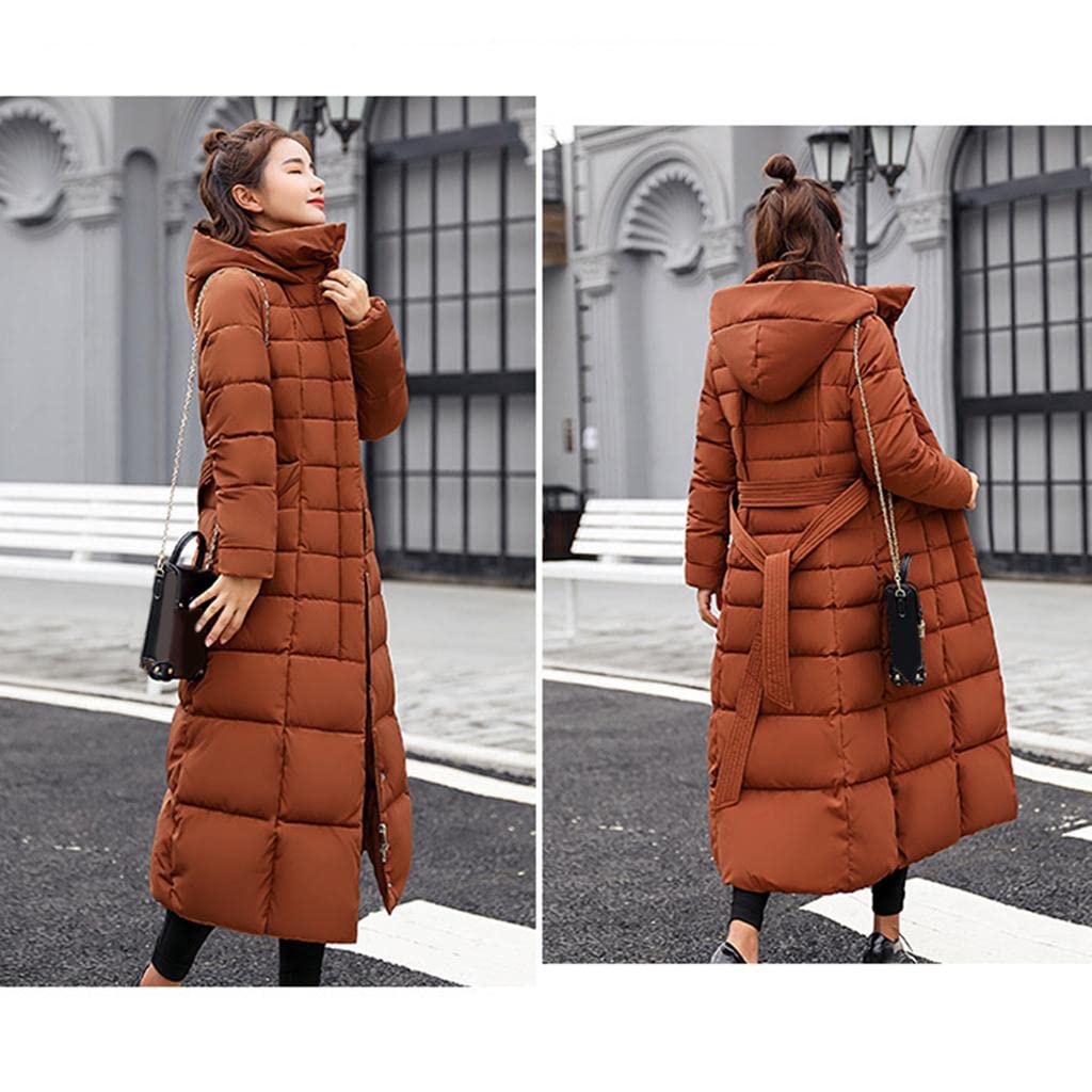 bnf Faux Fur Hooded Long Down Puffer Womens Coat Zipper Quilted Jacket Brown XL | Clothing Shoes & Accessories | Womens Clothing | Coats & Jackets - Image 5