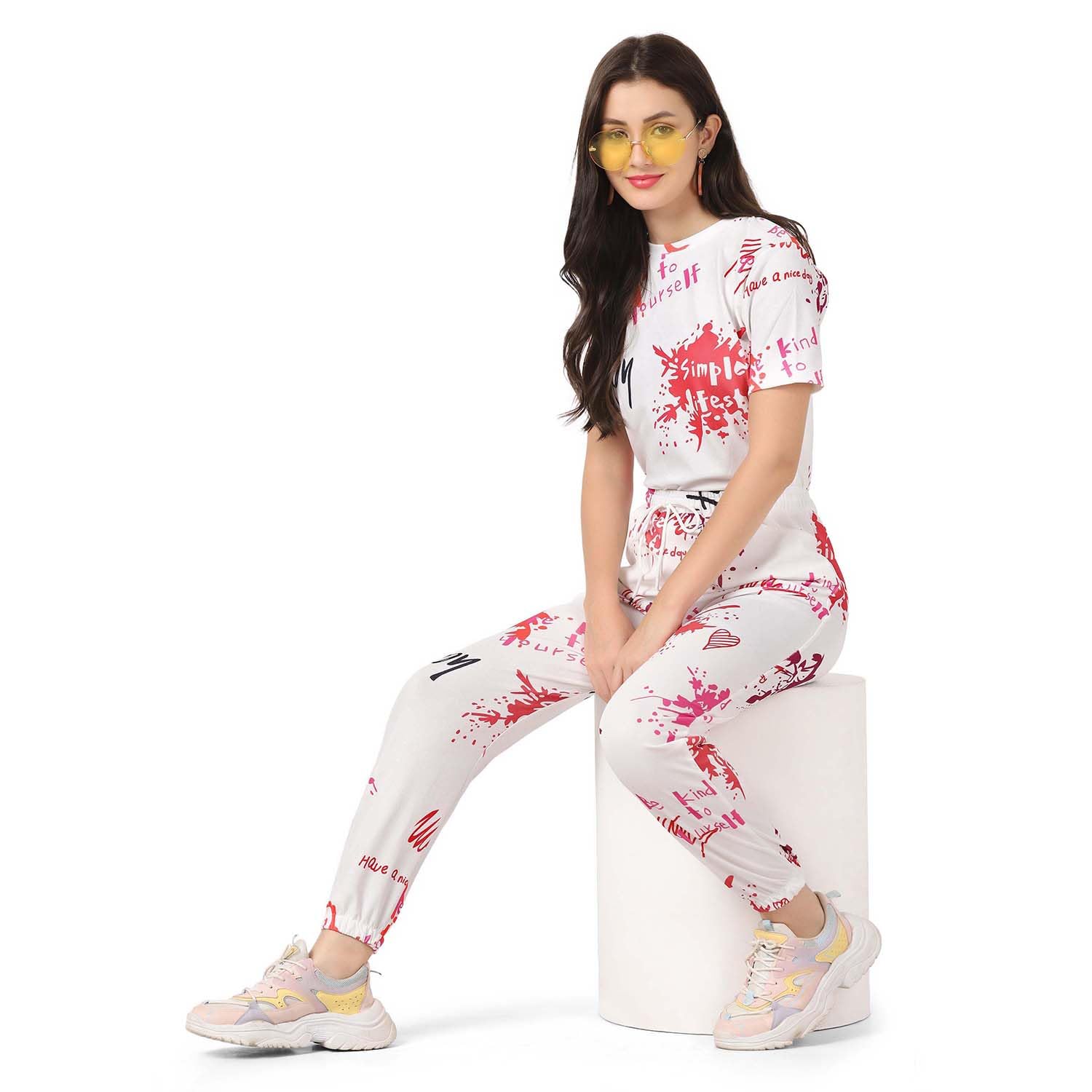 DHRUVI TRENDZ Womens Lycra Pyjama Sets Regular Fit Pajama Set - Image 3