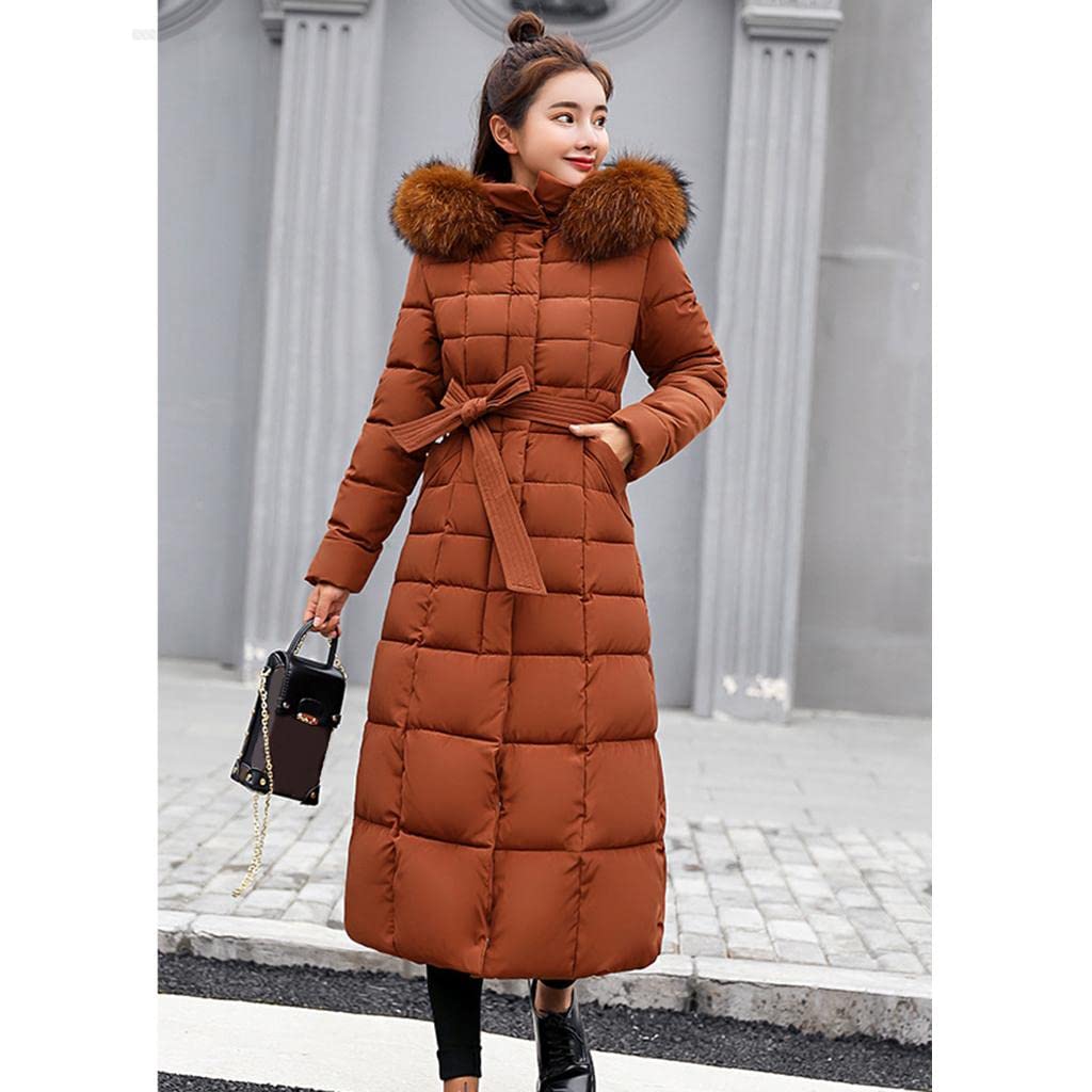 bnf Faux Fur Hooded Long Down Puffer Womens Coat Zipper Quilted Jacket Brown XL | Clothing Shoes & Accessories | Womens Clothing | Coats & Jackets - Image 6