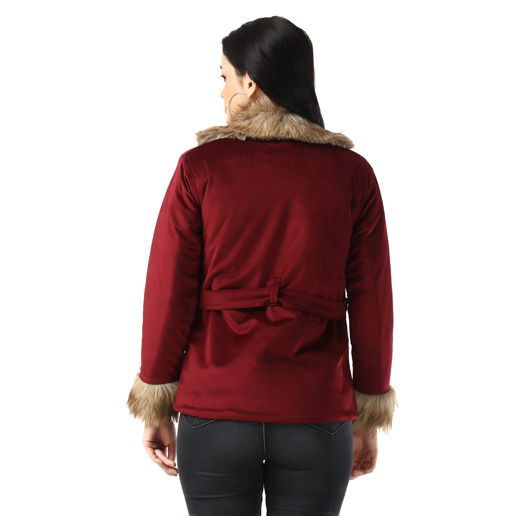 DIMPY GARMENTS Imported Velvet Fur Collar Women Winter Jacket - Image 6