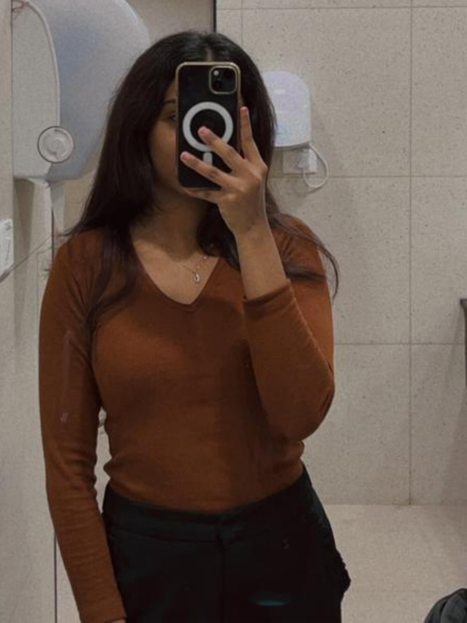 Stylish Ribbed V-Neck Full Sleeve Top for Women – Trendy Western Tops, Casual Office Wear T-Shirt Tops for Girls and Woman - Image 7