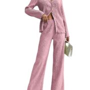 GRECIILOOKS Co Ord Set for Women | Co Ord Set for Women Stylish | Textured Co Ord Set for Women | Travel Co Ord Set for Women | Full Sleeve Women Co-ord Set