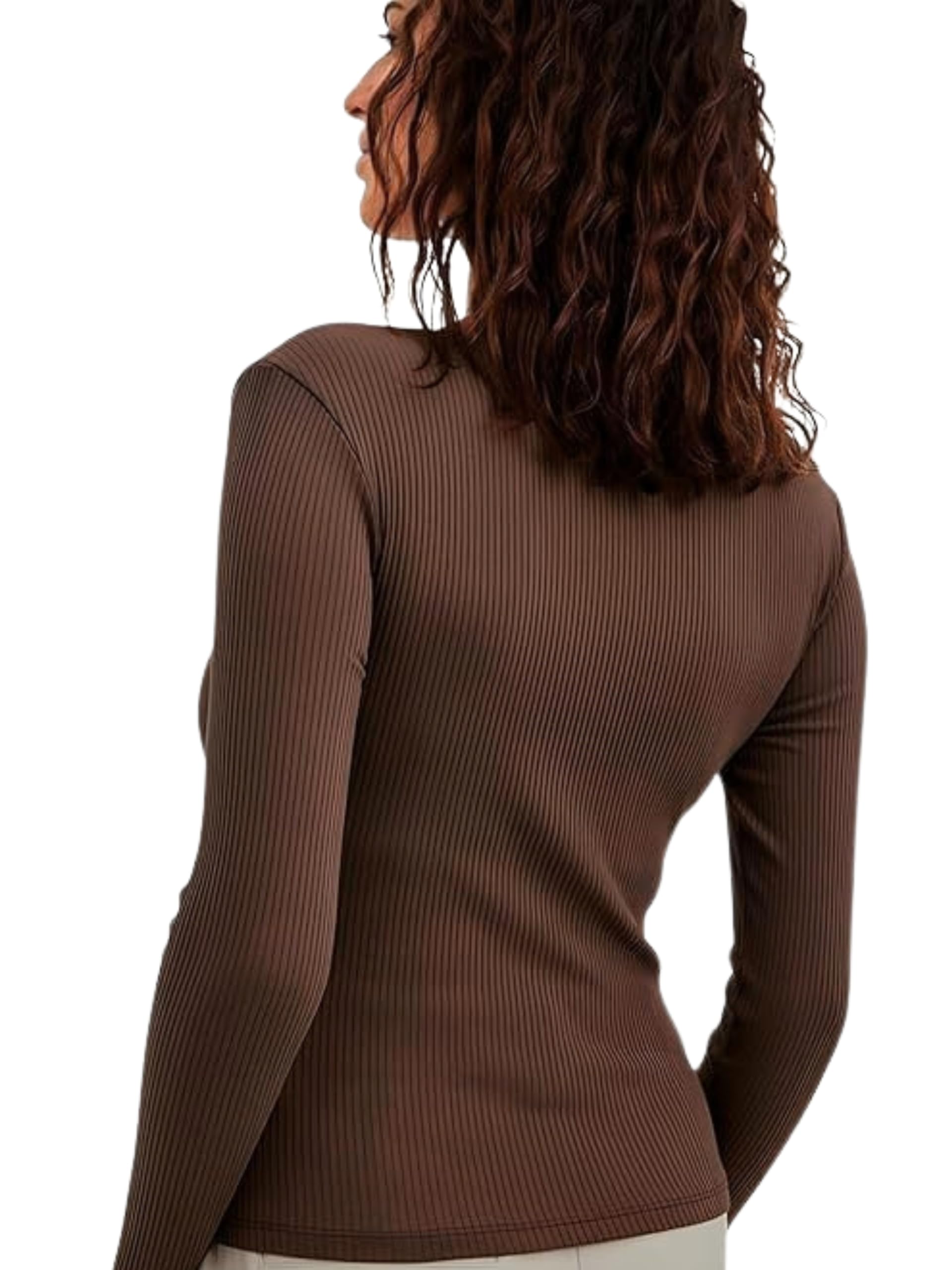 Stylish Ribbed V-Neck Full Sleeve Top for Women – Trendy Western Tops, Casual Office Wear T-Shirt Tops for Girls and Woman - Image 6