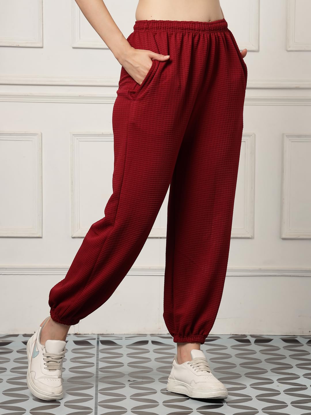 UZARUS Women's Loose Fit Baggy Jogger Pants with 2 Side Pockets & Hem Grip – Ideal for Morning Walk, Yoga, Travel & Casual Wear - Image 5