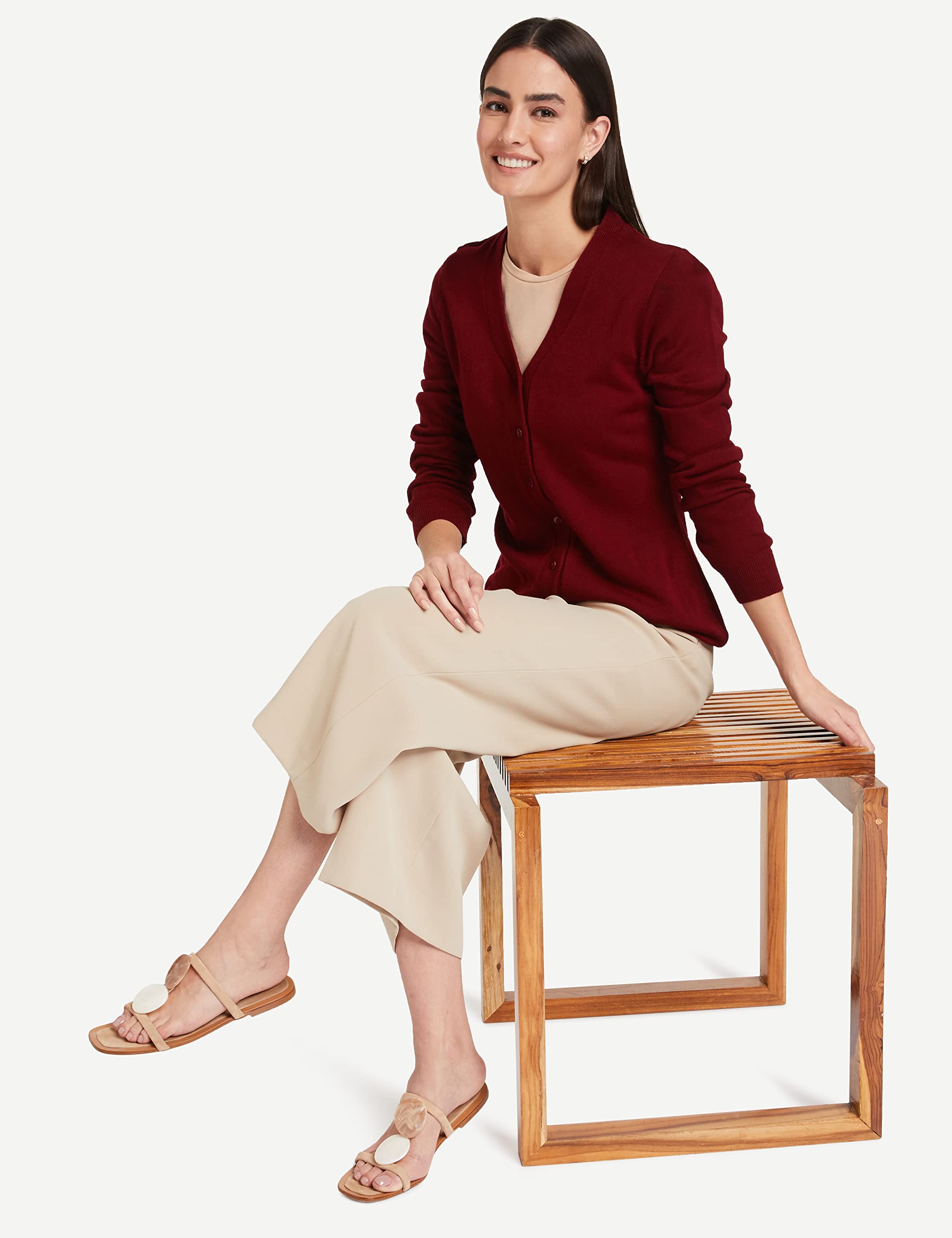 Symbol Women's Acrylic Quilted Jacket Cardigan Sweater - Image 8