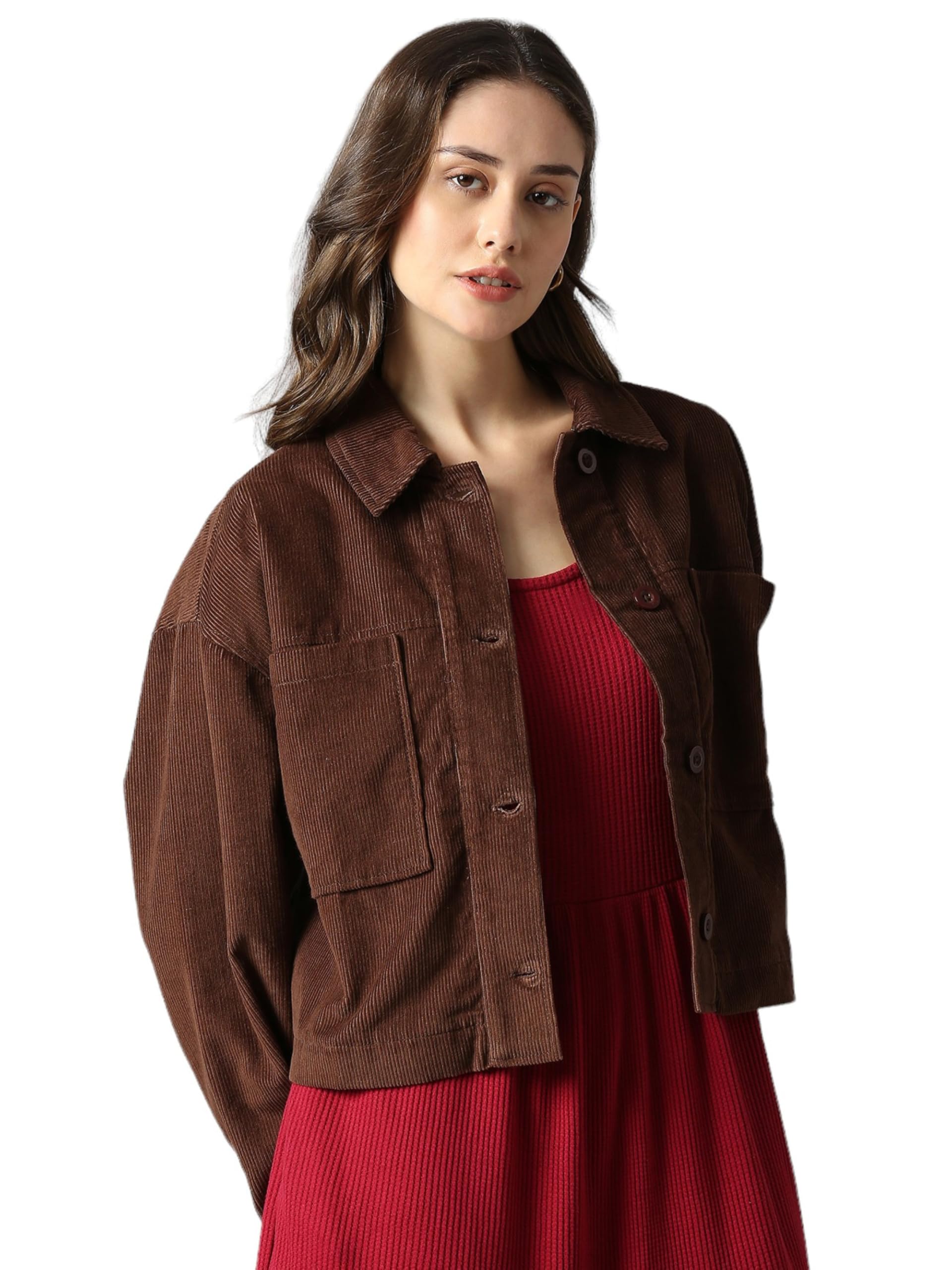 Dream of Glory Inc. Women's Corduroy Bomber Jacket - Image 3