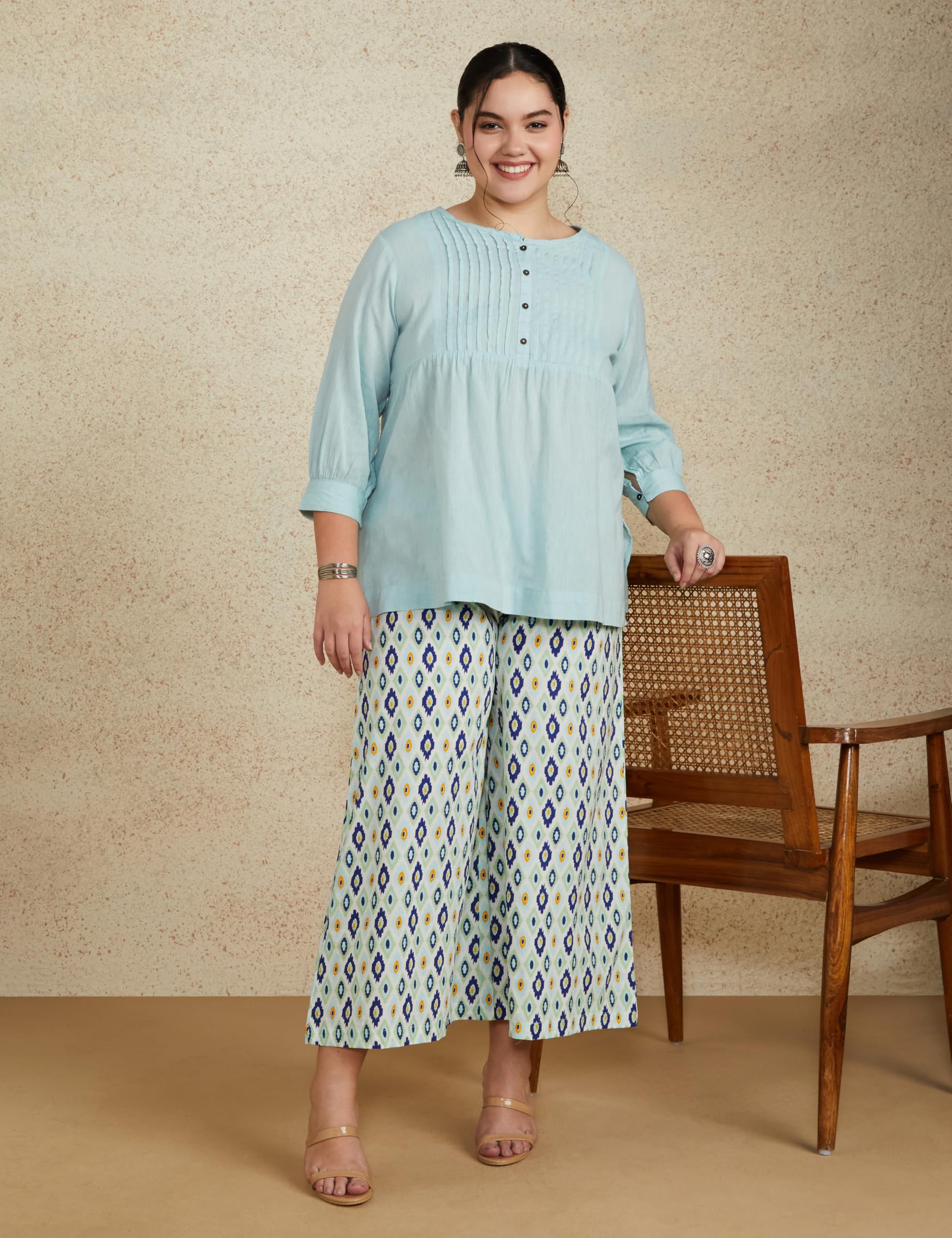 Myx Women's Relaxed Cotton Flared Palazzo - Image 5