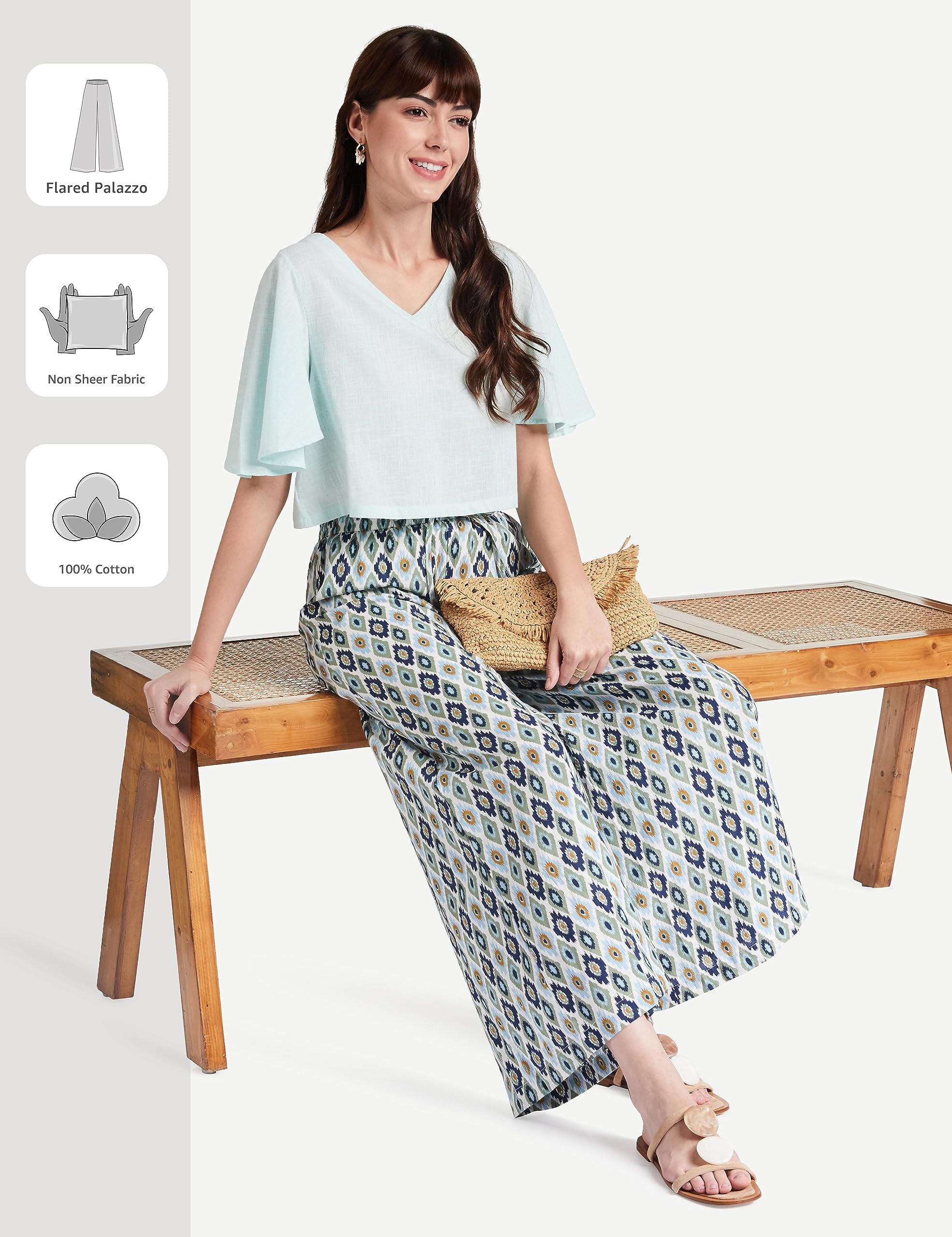 Myx Women's Relaxed Cotton Flared Palazzo - Image 7