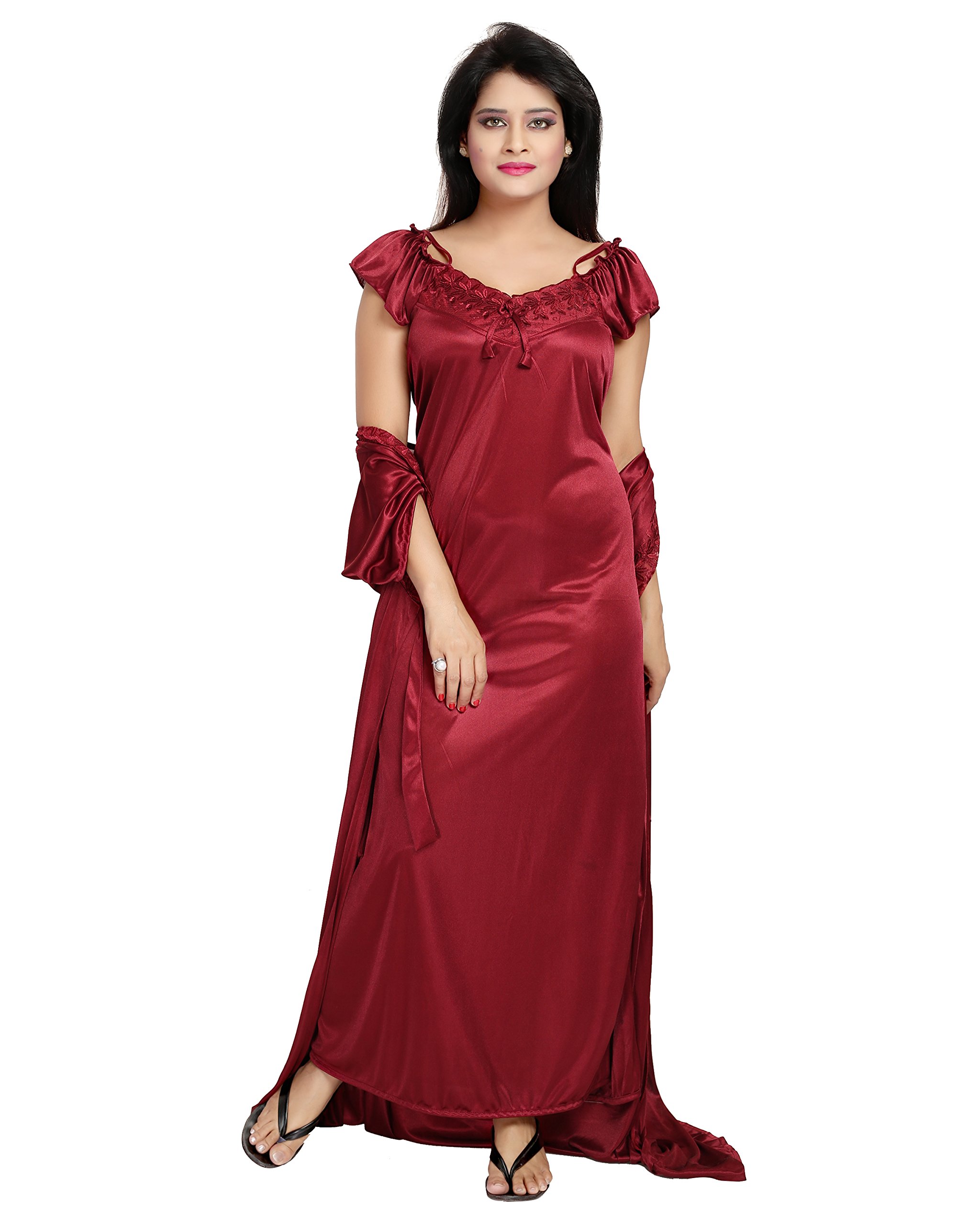 Noty Women's Satin Solid Nightwear Pajama Set Pack Of 4 - Image 8