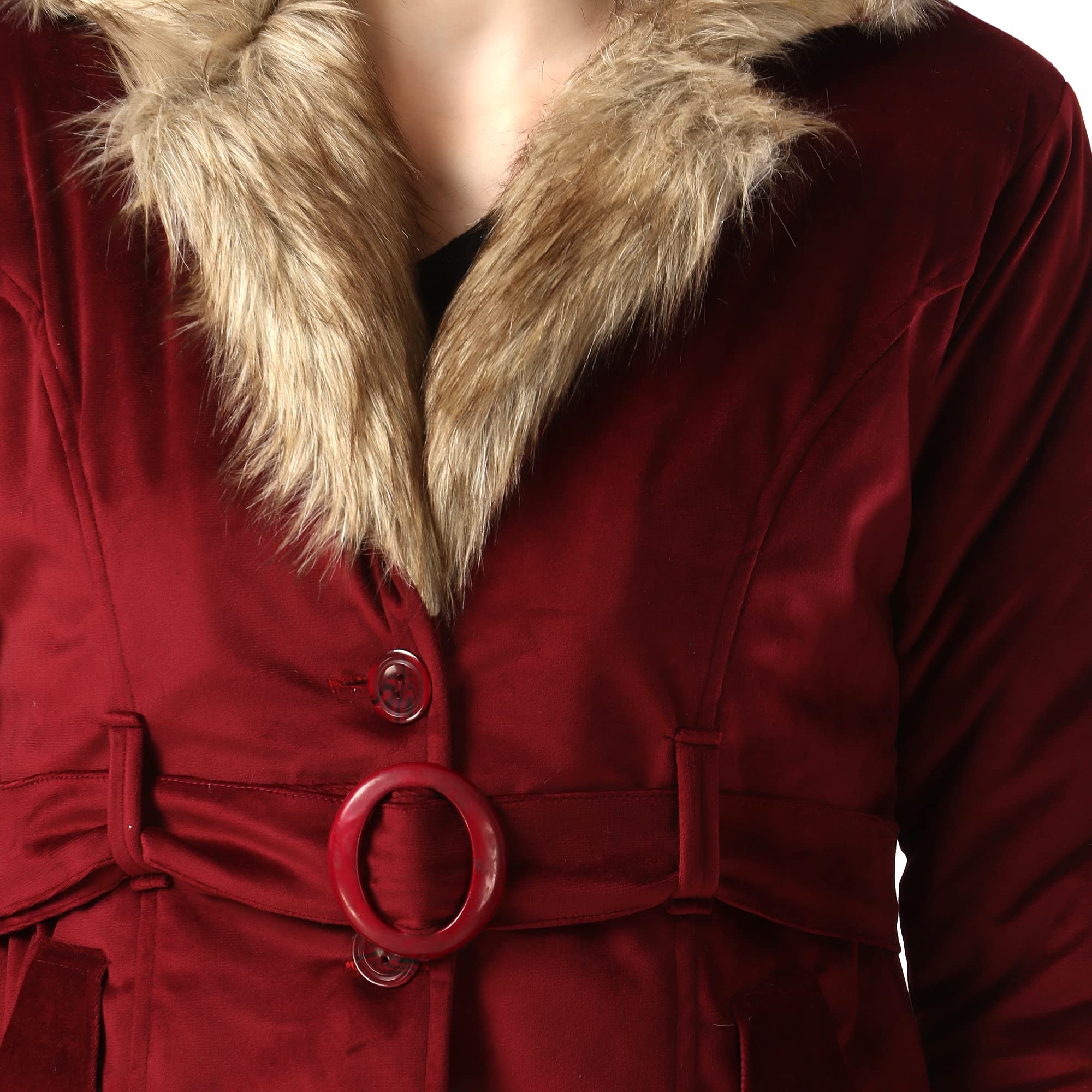 DIMPY GARMENTS Imported Velvet Fur Collar Women Winter Jacket - Image 2
