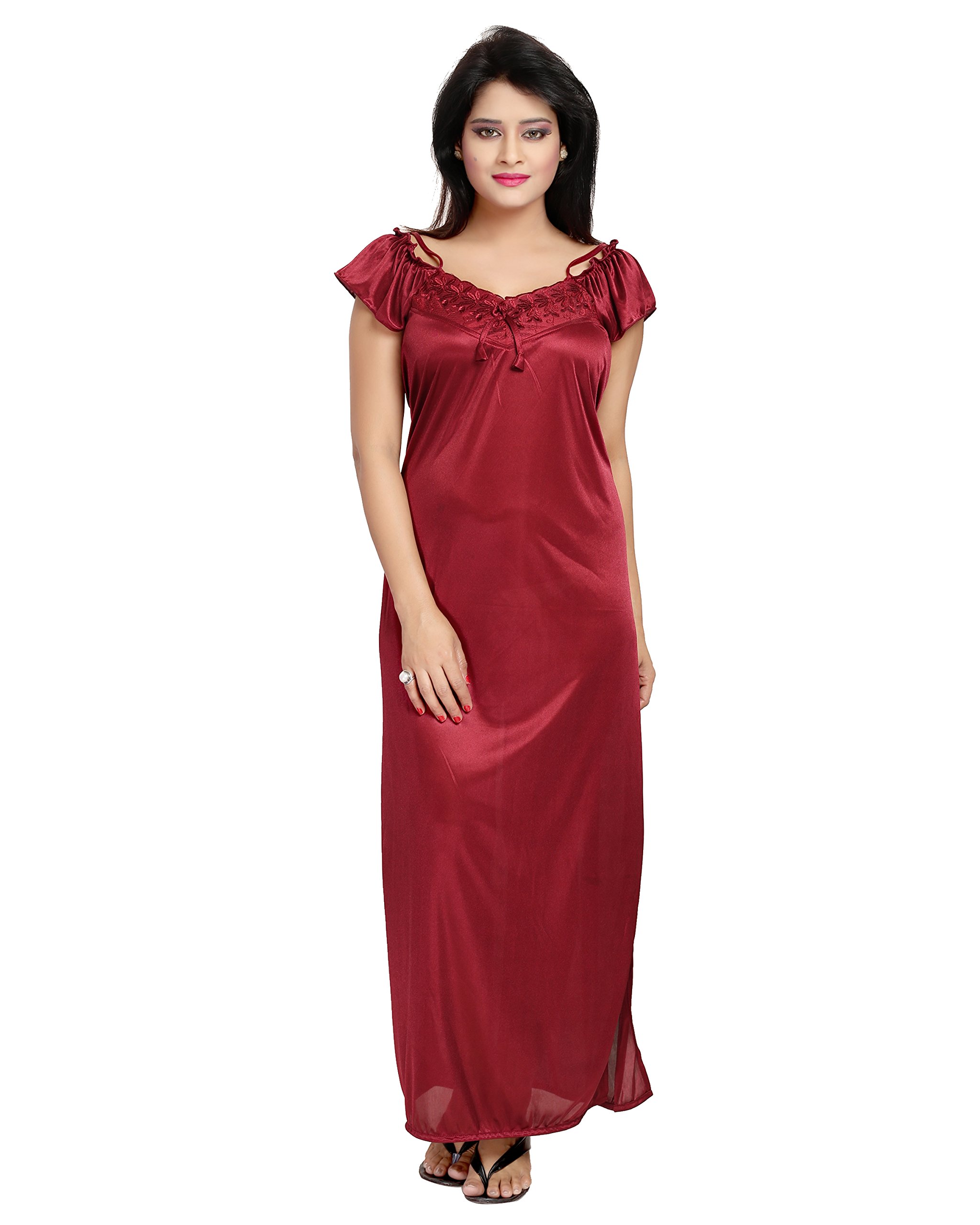 Noty Women's Satin Solid Nightwear Pajama Set Pack Of 4 - Image 6