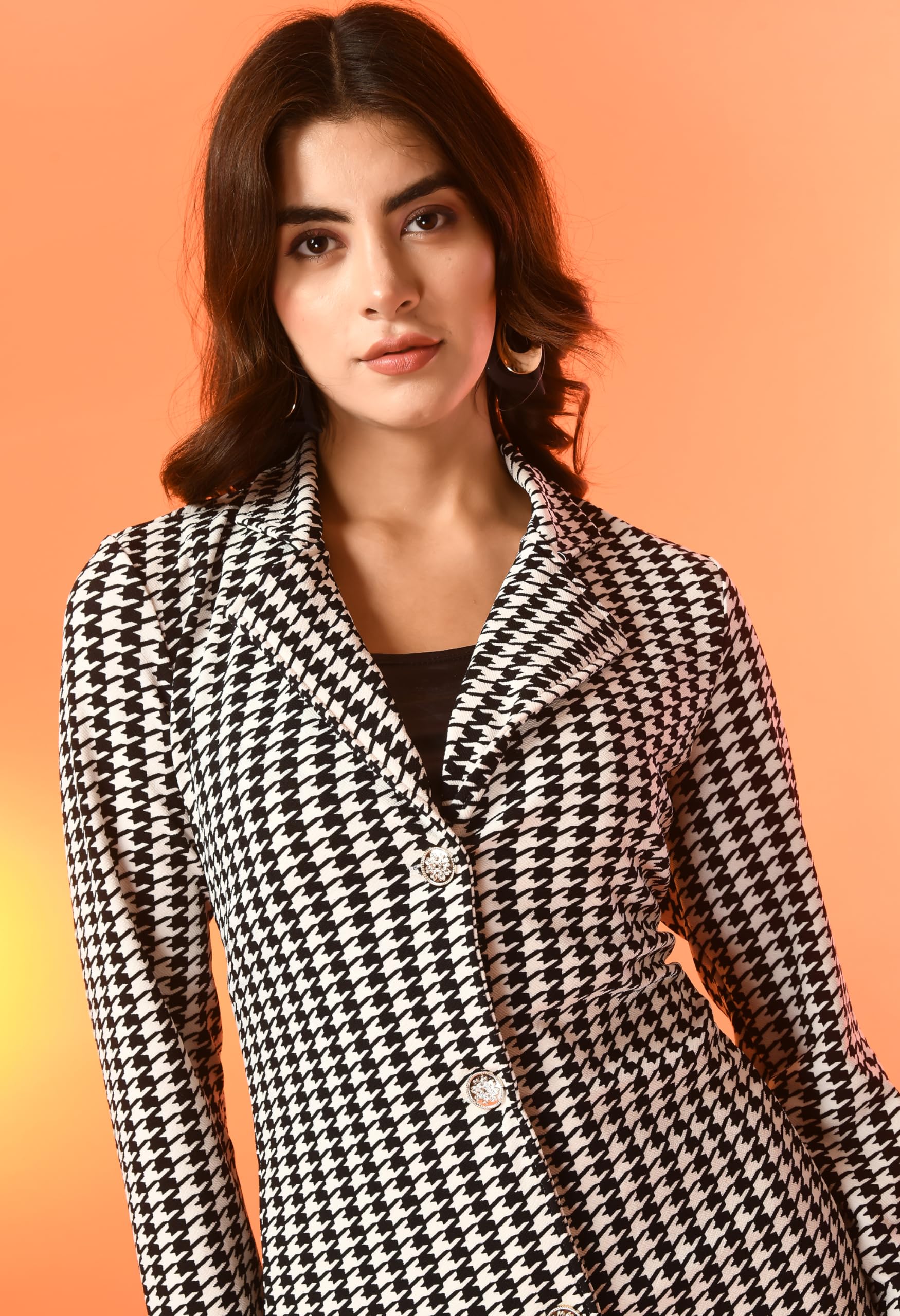 IUGA Women Jacket Style Full Sleeve Pink Blazer - Image 3