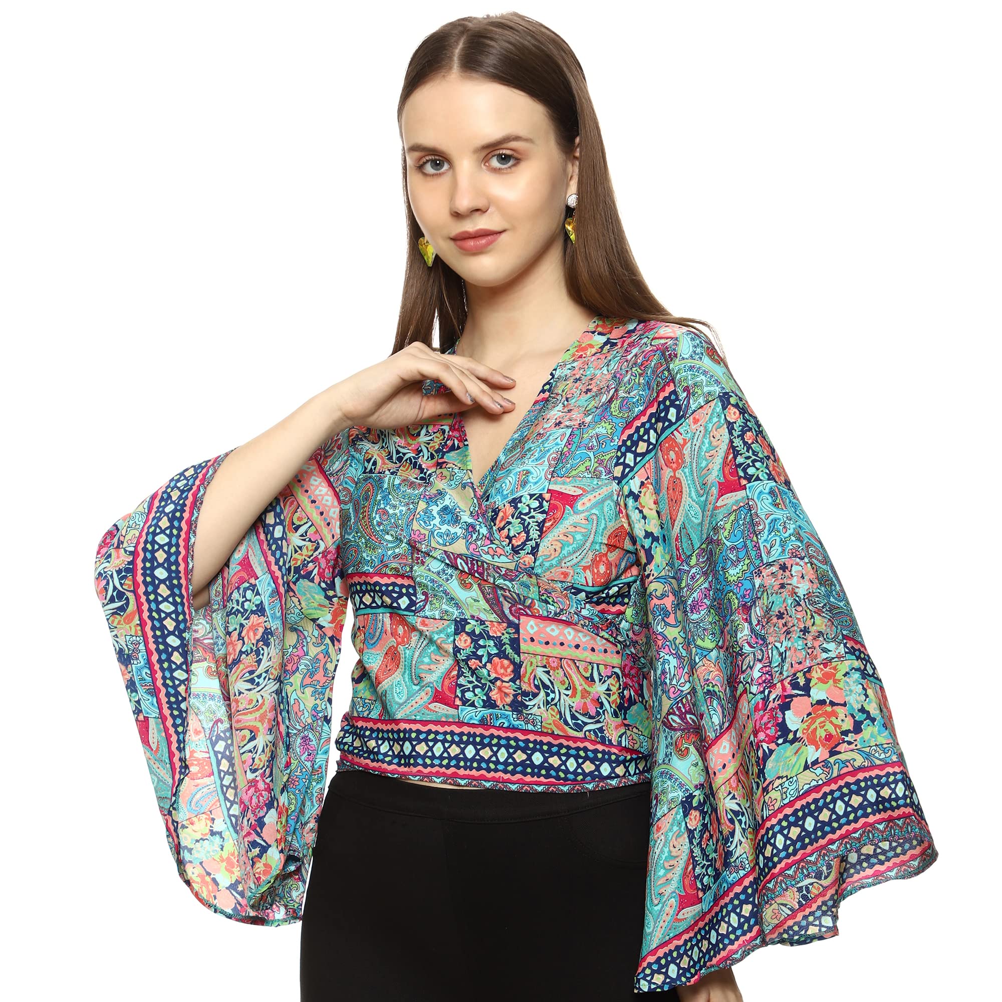 KE Kanha Exports top for Women Stylish Western | wrap Tops for Woman | Perfect on Jeans Tops for Woman | Summer top | Beach Outfits Dress for Women Stylish - Image 3