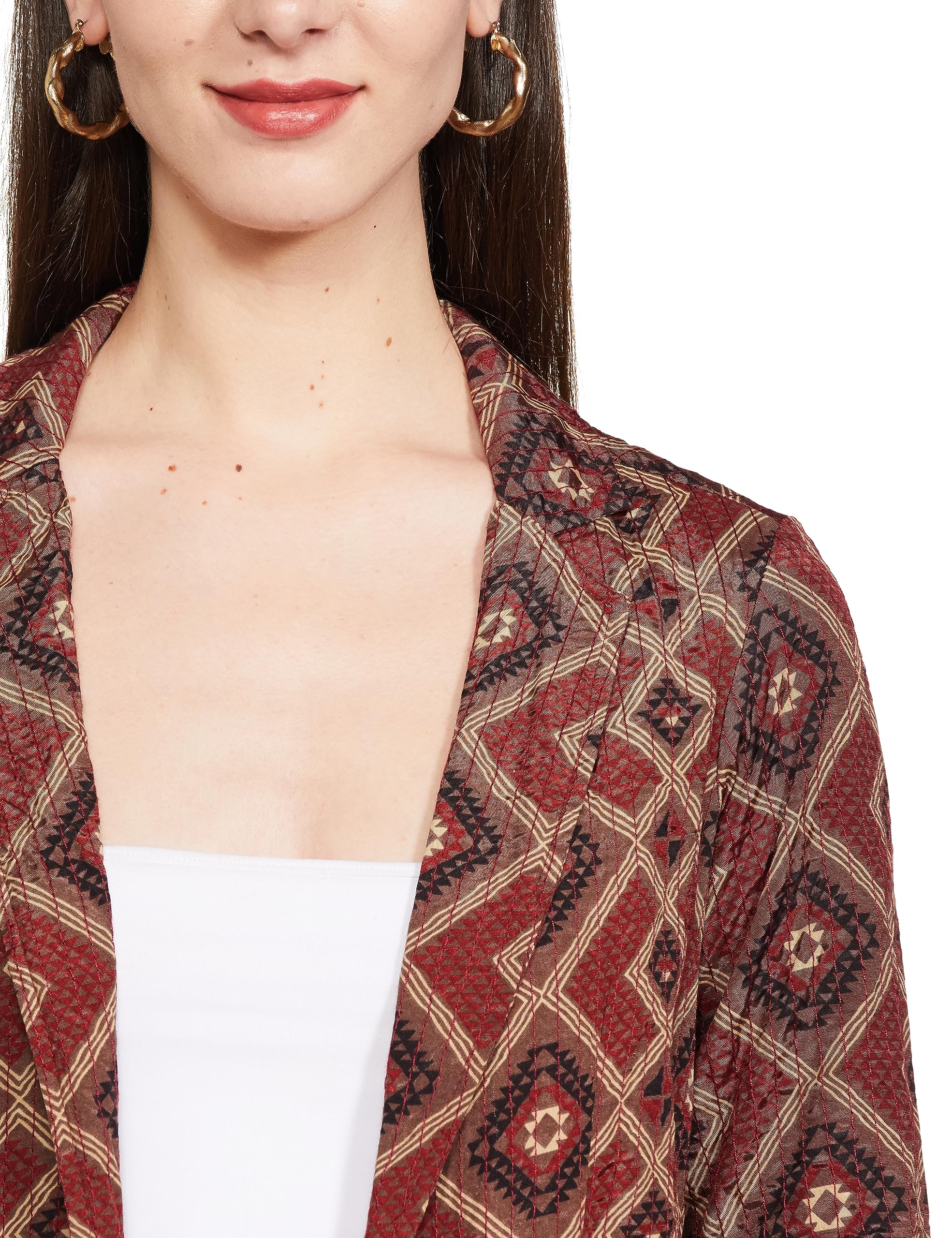 BIBA Women's Polyester Blend PRINTED Standard Length MIX AND MATCH Jacket - Image 3