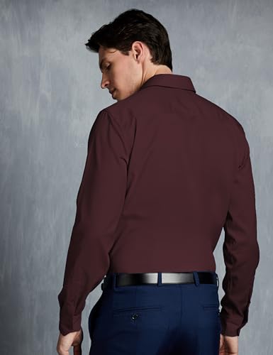 Symbol Premium Men's Wrinkle-Resistant Regular Fit Cotton Formal Shirt (SS23-SMP-FS-01_Maroon_42) - Image 6