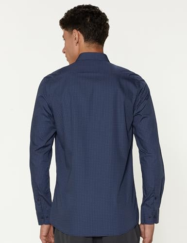 Peter England Men's Everyday Ditsy Print Slim Fit Full Sleeve Casual Shirt | 100% Cotton Navy, 44 - Image 6