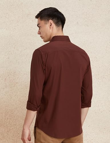 Amazon Brand - Symbol Men's Solid Slim Fit Cotton Casual Shirt | Plain | Full Sleeve (Available in Plus Size) (SY-A25-CS-2501-Brown-M) - Image 5