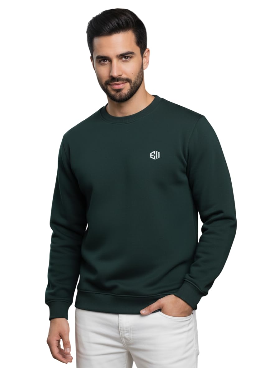 ENDEAVOUR WEAR Men's Rich Cotton Crew Neck Sweatshirt Teal Green - Regular, Large