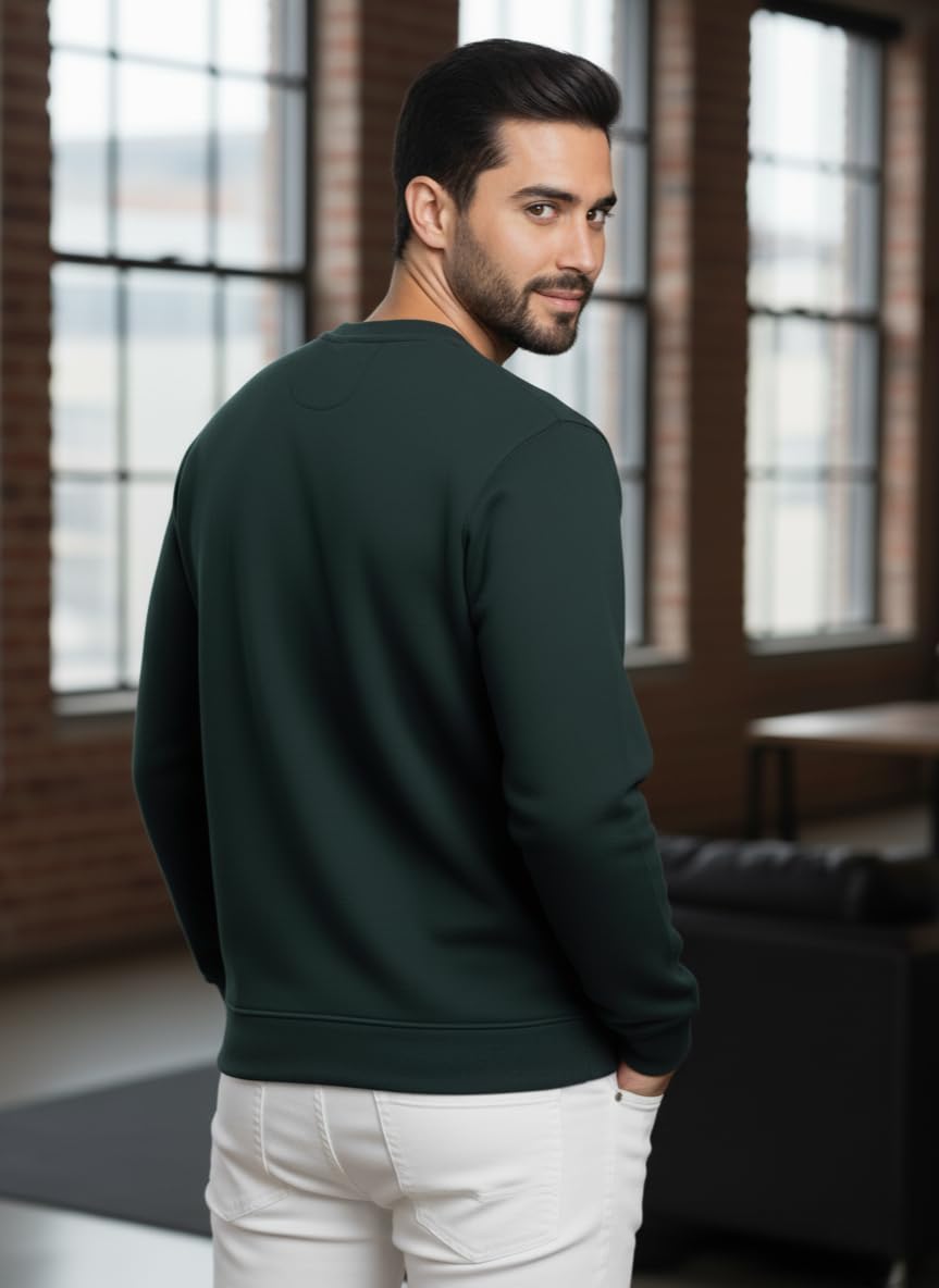 ENDEAVOUR WEAR Men's Rich Cotton Crew Neck Sweatshirt Teal Green - Regular, Large - Image 4