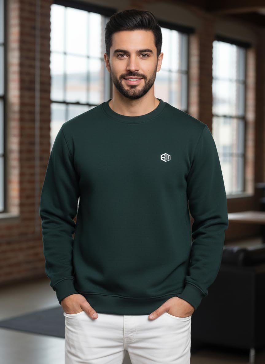 ENDEAVOUR WEAR Men's Rich Cotton Crew Neck Sweatshirt Teal Green - Regular, Large - Image 7