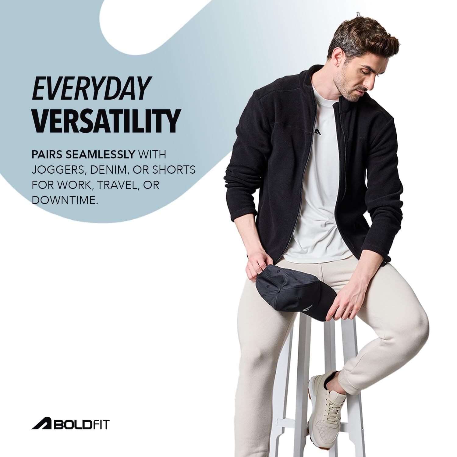 Boldfit Men's Polyester Regular Fit High Neck Sweatshirt (Bftbm4022S(H) Bkxxl_Black - Image 3