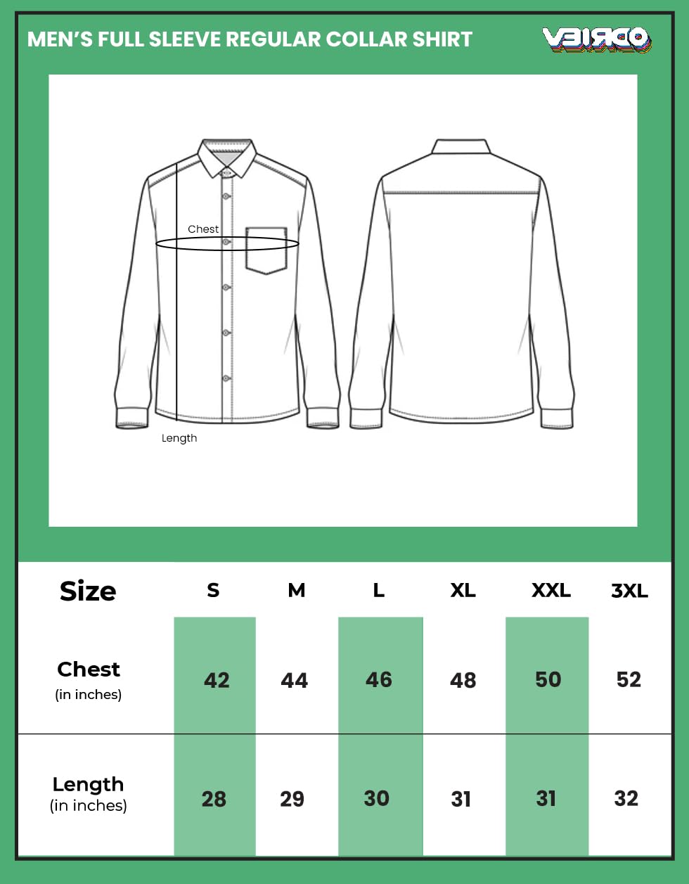 Veirdo® Men's Pure Cotton Utility Shirt | Full Sleeve Casual Button-Down with Dual Chest Pockets | Stylish & Comfortable Everyday Wear | VD_FS_RC_SH_RST_M Rust - Image 2