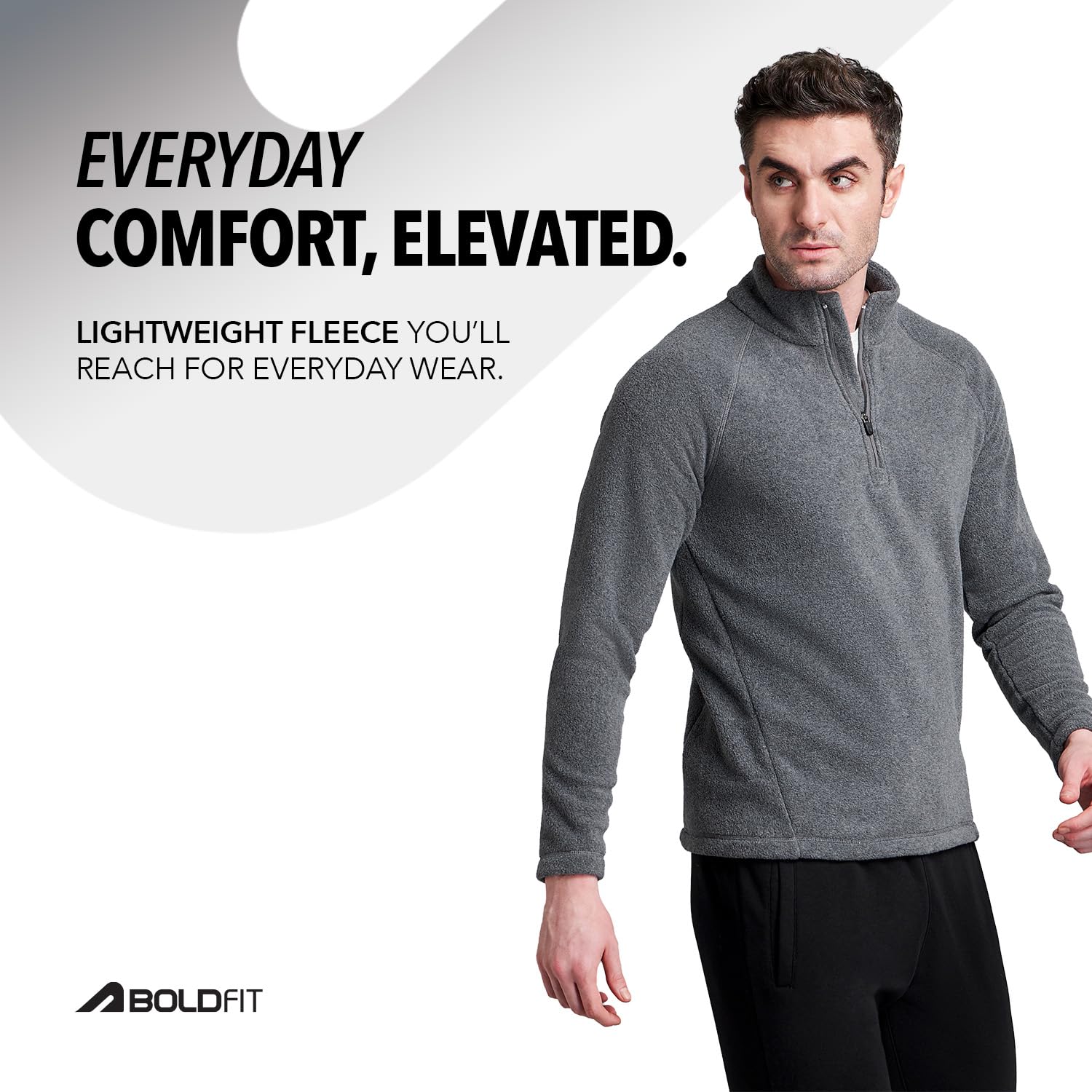 Boldfit Men s Tailored Fit Half Zipper Sweatshirts Heavy Fleece Winter Wear, Thermal Pullover, Anti-Pilling Fleece Sweatshirts, Soft Feel Sweatshirt - Aero Grey X_Large - Image 5