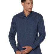 Peter England Men's Everyday Ditsy Print Slim Fit Full Sleeve Casual Shirt | 100% Cotton Navy, 44