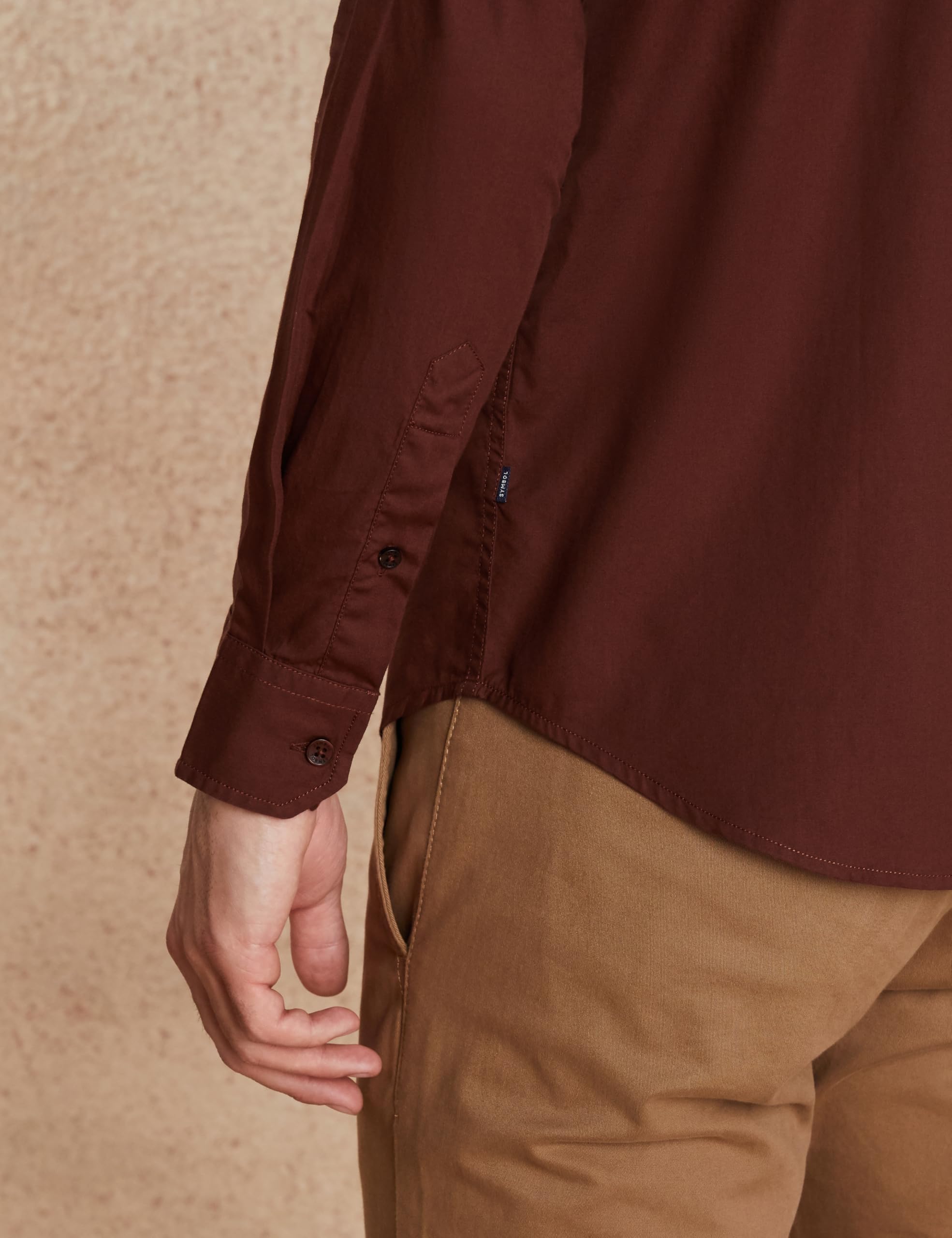 Amazon Brand - Symbol Men's Solid Slim Fit Cotton Casual Shirt | Plain | Full Sleeve (Available in Plus Size) (SY-A25-CS-2501-Brown-M) - Image 2