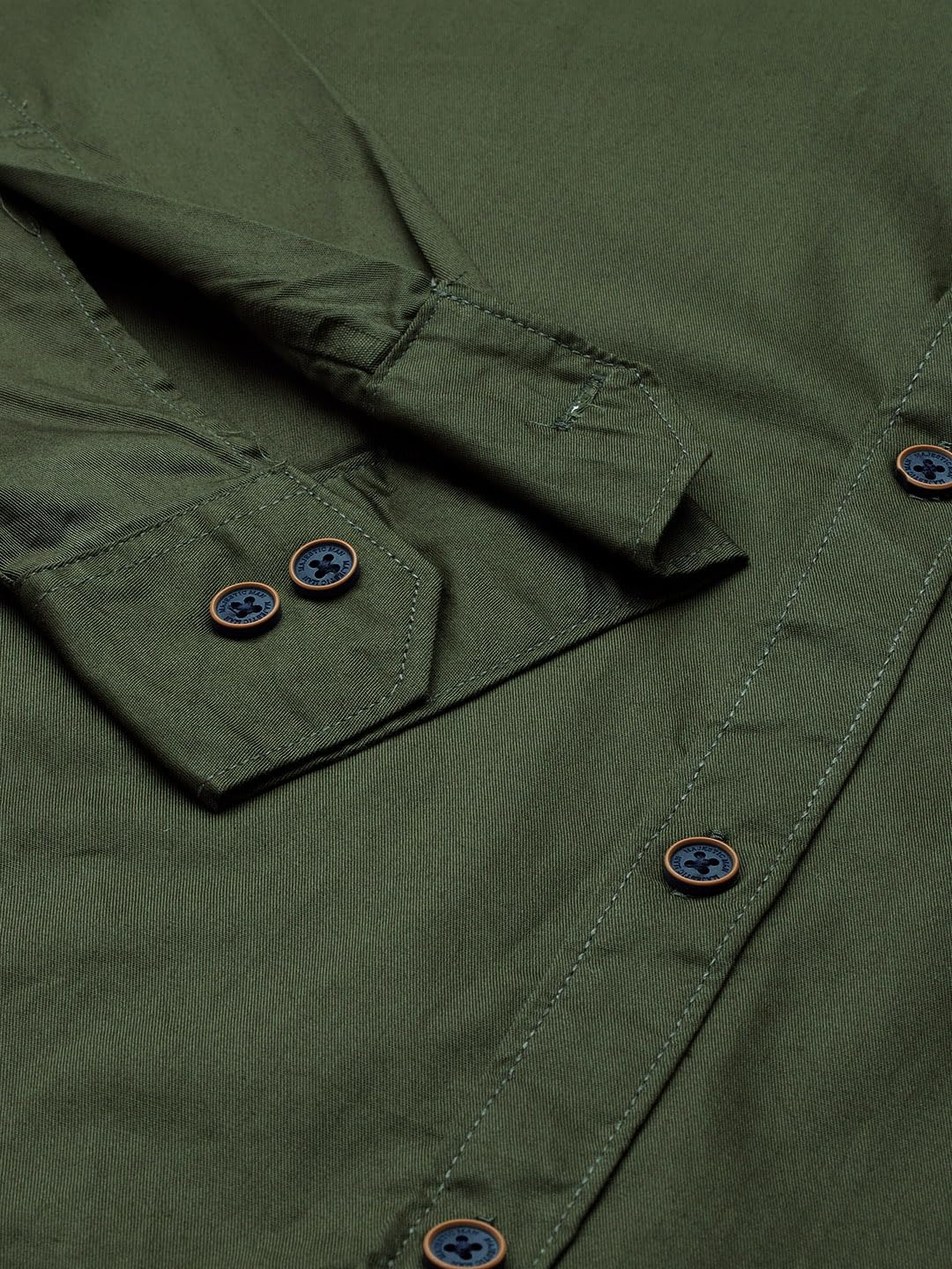 Majestic Man Classic Slim Fit Pure Cotton Casual Shirt (X-Large, Olive, Men) - Image 3