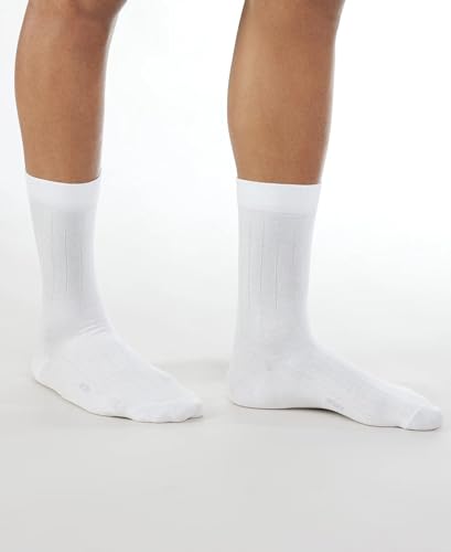 Jockey 7092 Men's Mercerized Cotton Crew Length Socks with Stay Fresh Treatment_White_Free Size - Image 4