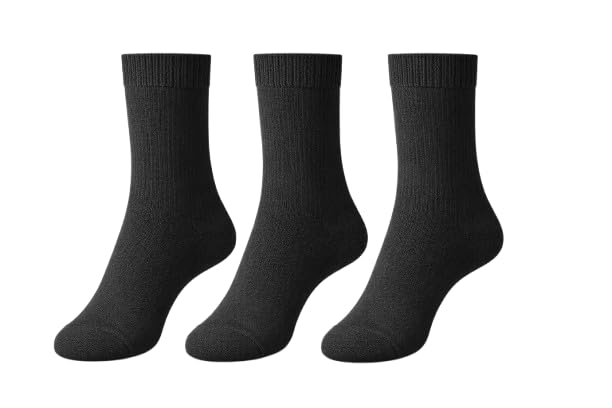 Men’s Cotton Socks | Soft Breathable Everyday Wear Socks for Office Casual & Daily Use | Multiple Colors & Pack Options (Black Pack of 3)