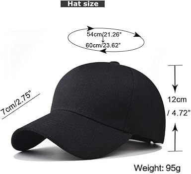 JNS Baseball Cap Adjustable Size for Running Workouts and Outdoor Activities All Seasons, Black - Image 3